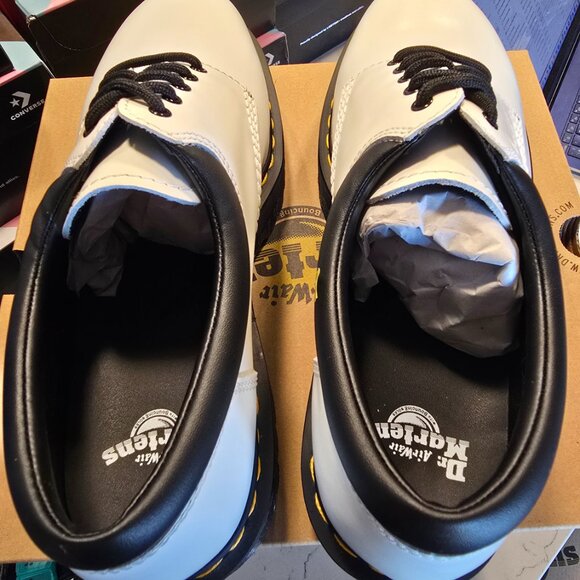 Dr. Martens 8053 Leather Platform Casual Shoes White 30884100 Men's 10 US NEW - Picture 8 of 15